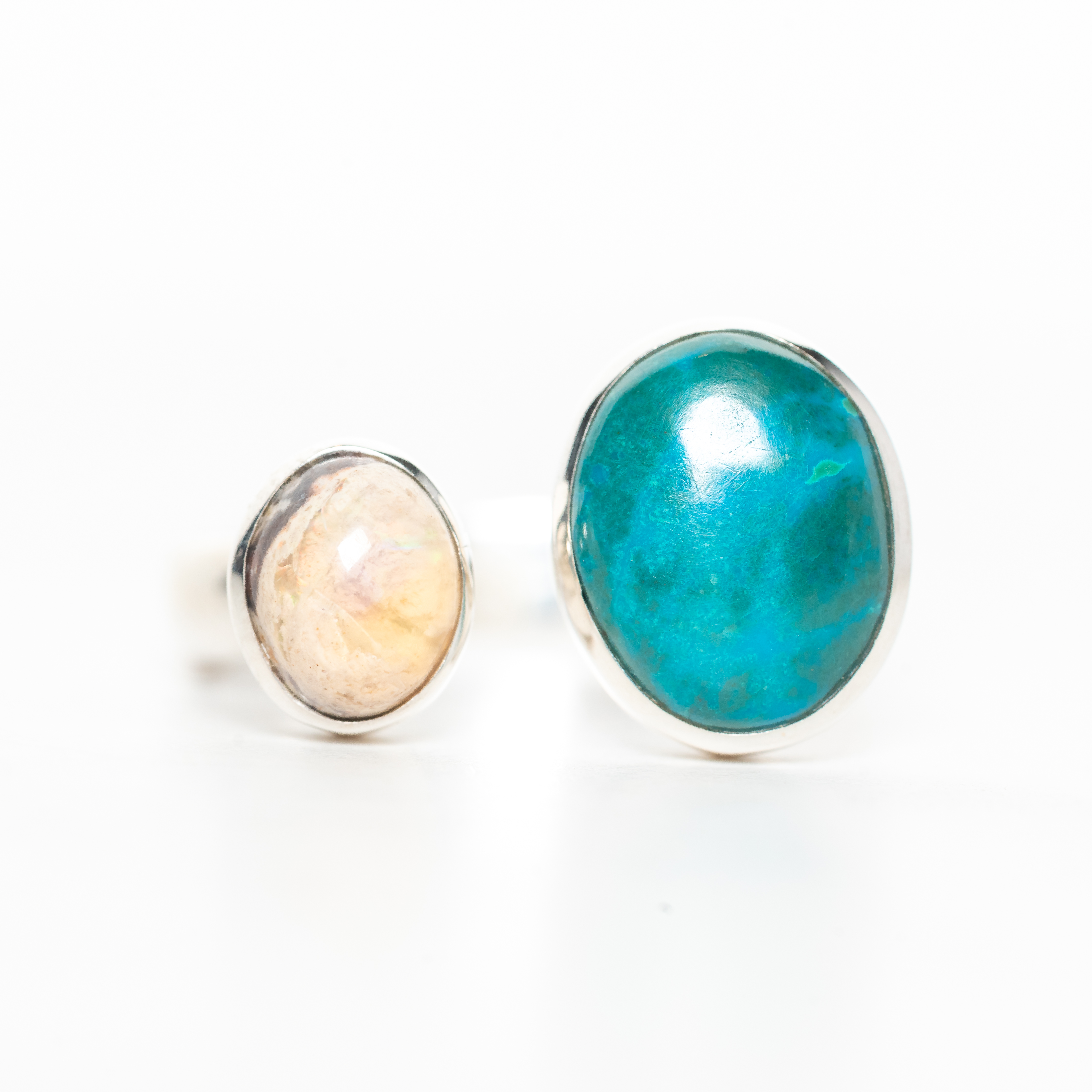 Anillo ORQUÍDEA Ópalo de Fuego y Crisocola T17-20