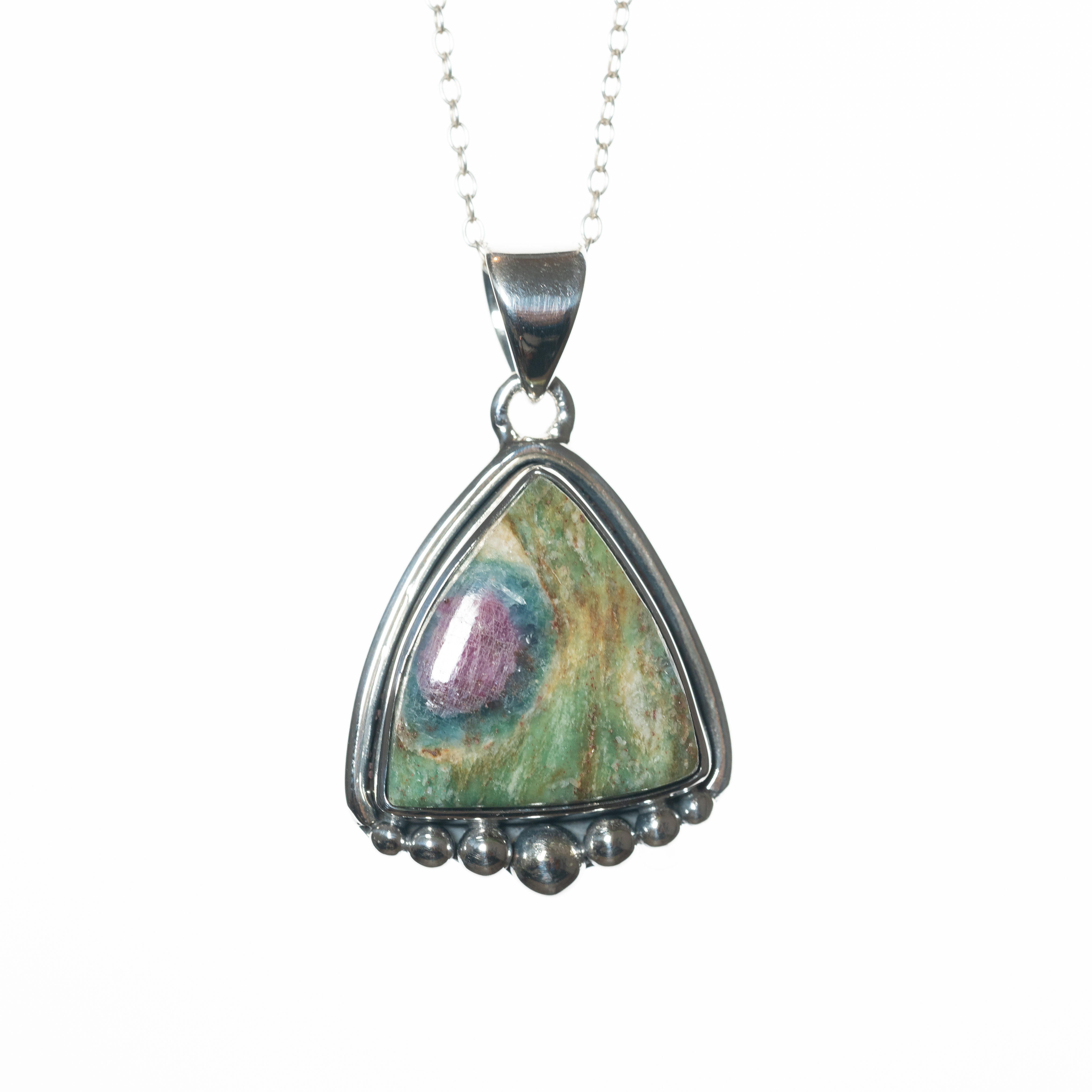 Colgante CUPIDO Rubí con Zoisita