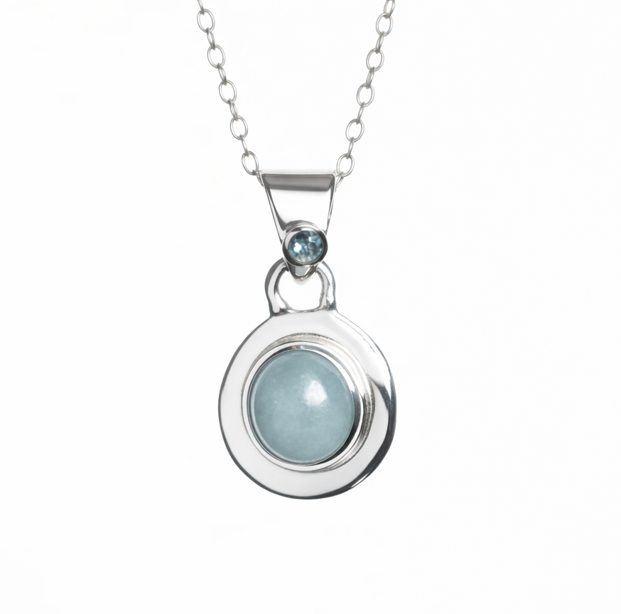 Colgante PRINCESA Jade y Zafiro Azul