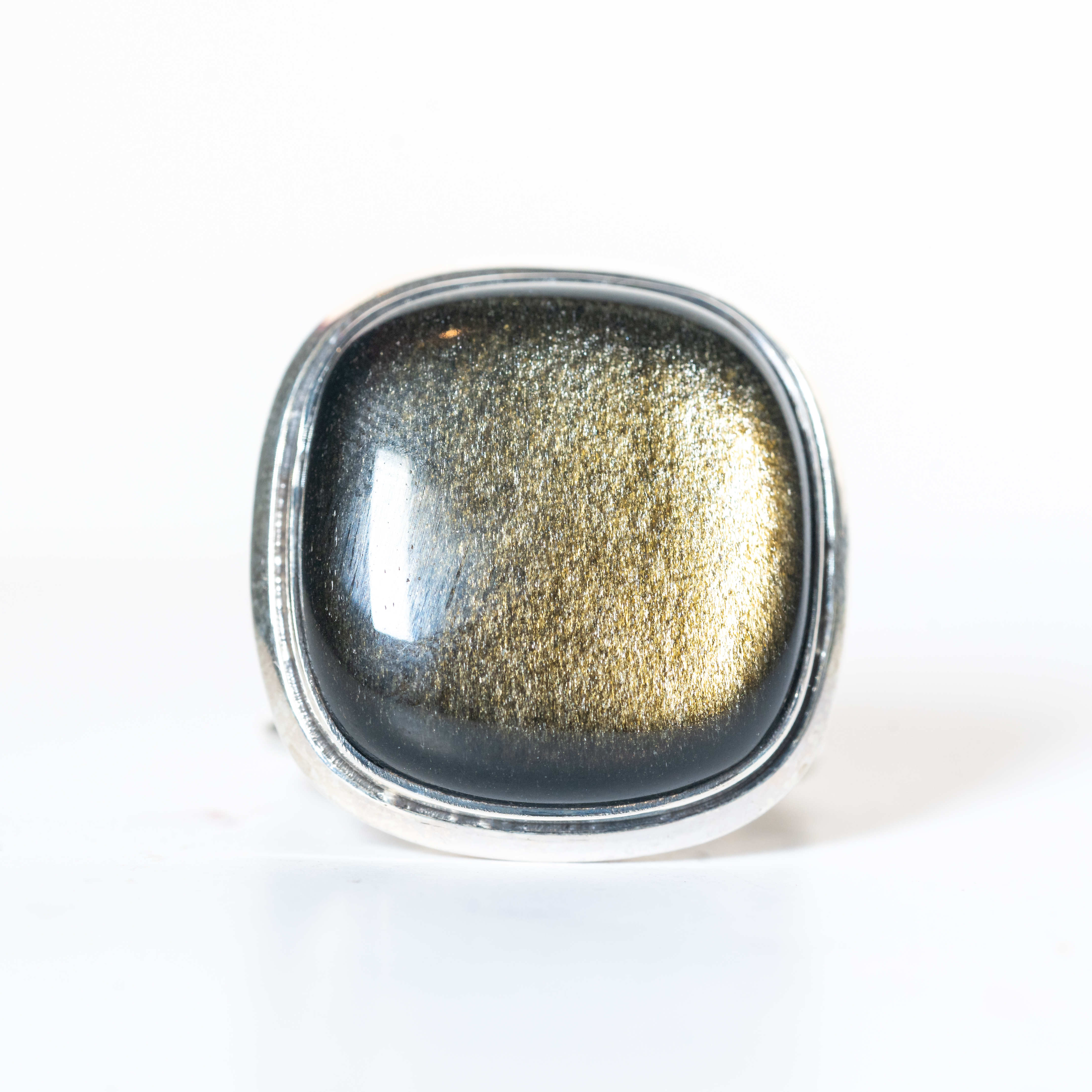 Anillo HECHIZO Obsidiana Dorada T17