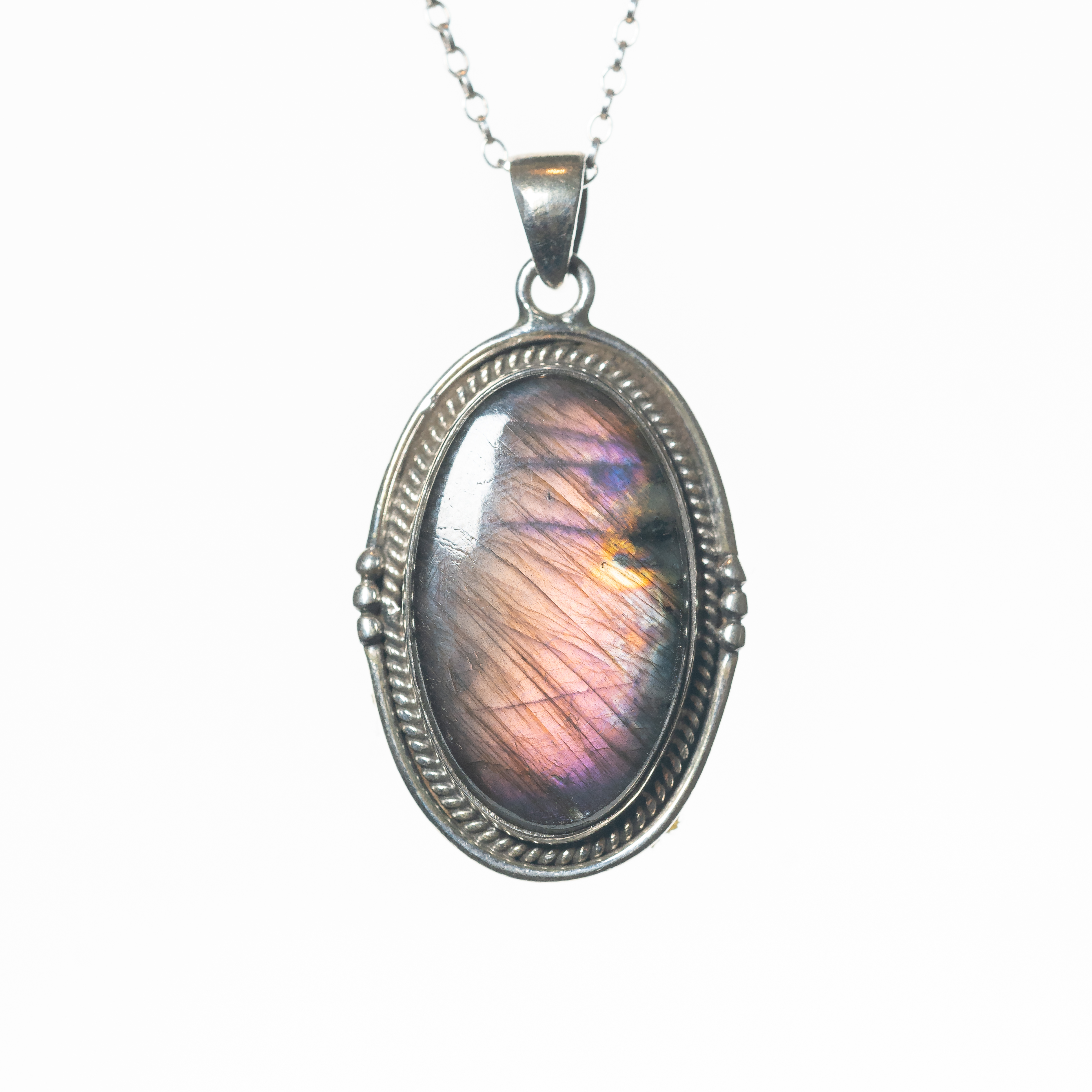 Colgante VELVET Labradorita rosa-morada