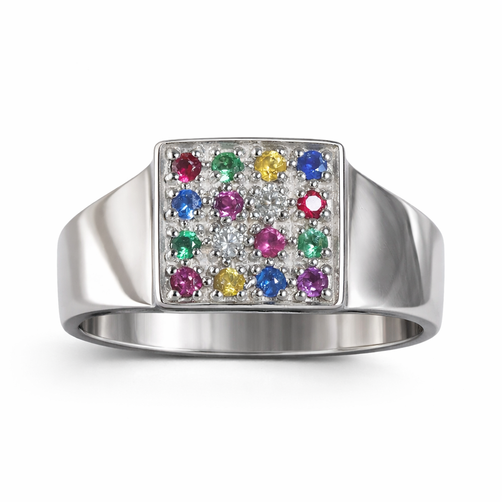 Anillo Sello Cosmos T18 | Diamantes, Rubíes, Esmeraldas y Zafiros