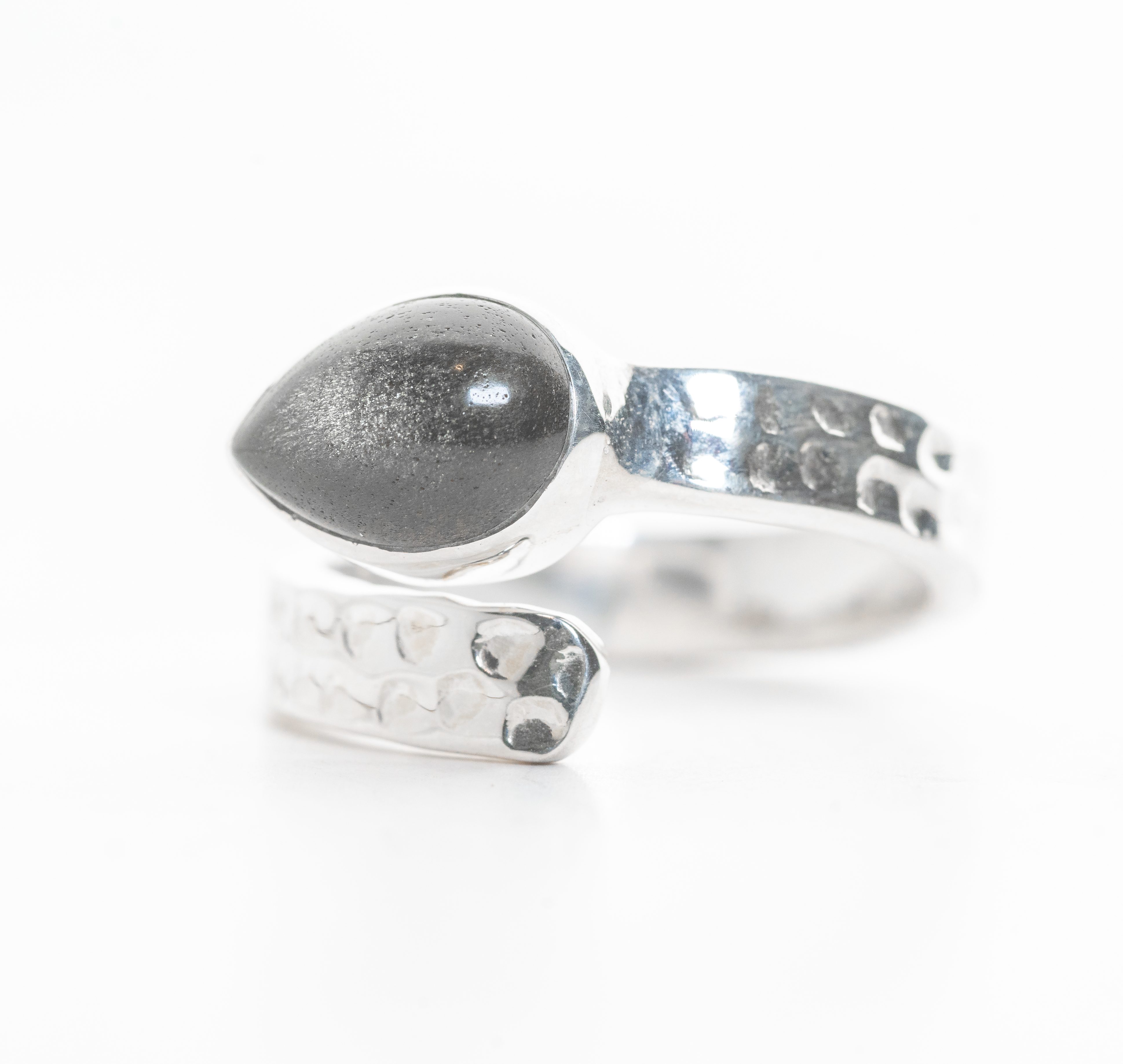 Anillo KUNDALINI Obsidiana T14-15