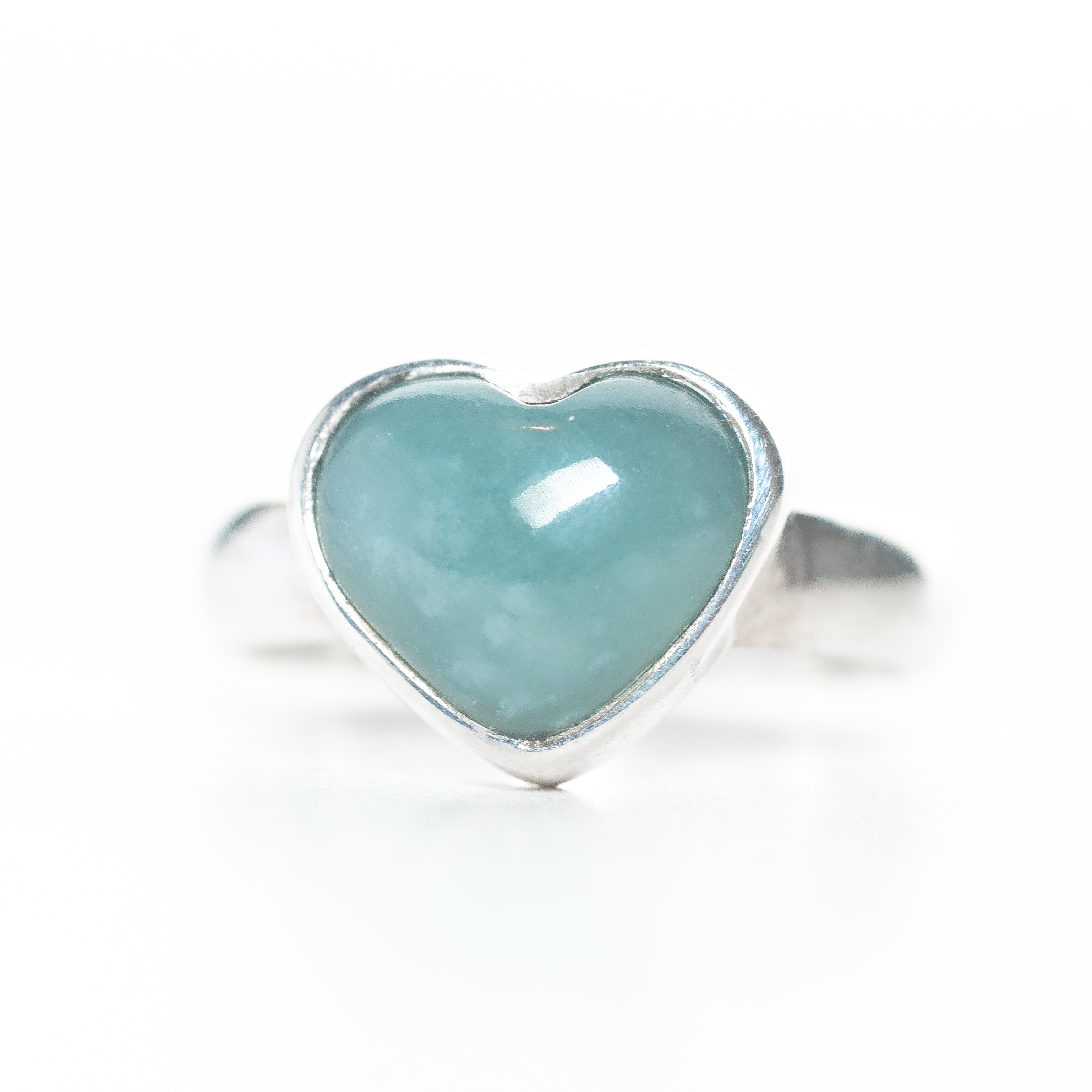 Anillo CORAZÓN AZUL Jade de Guatemala T11