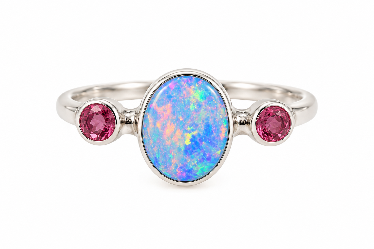 Anillo Diosa. Ópalo Australiano y Turmalinas T12