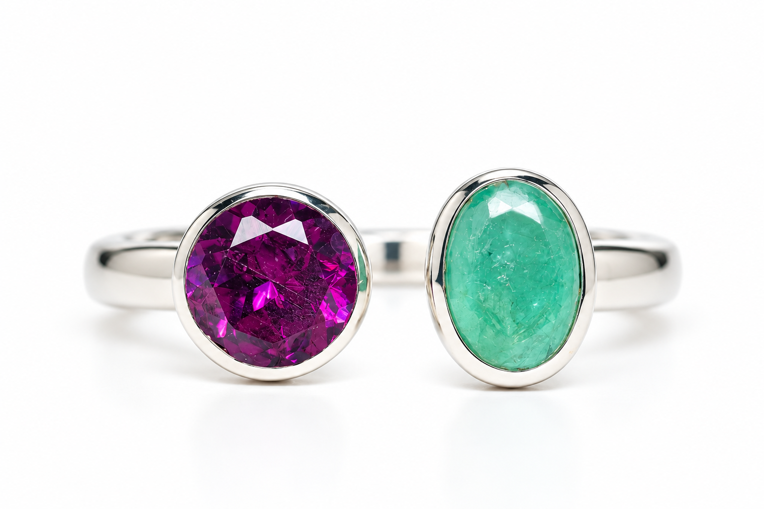 Anillo Orquídea - Esmeralda y Rodolita